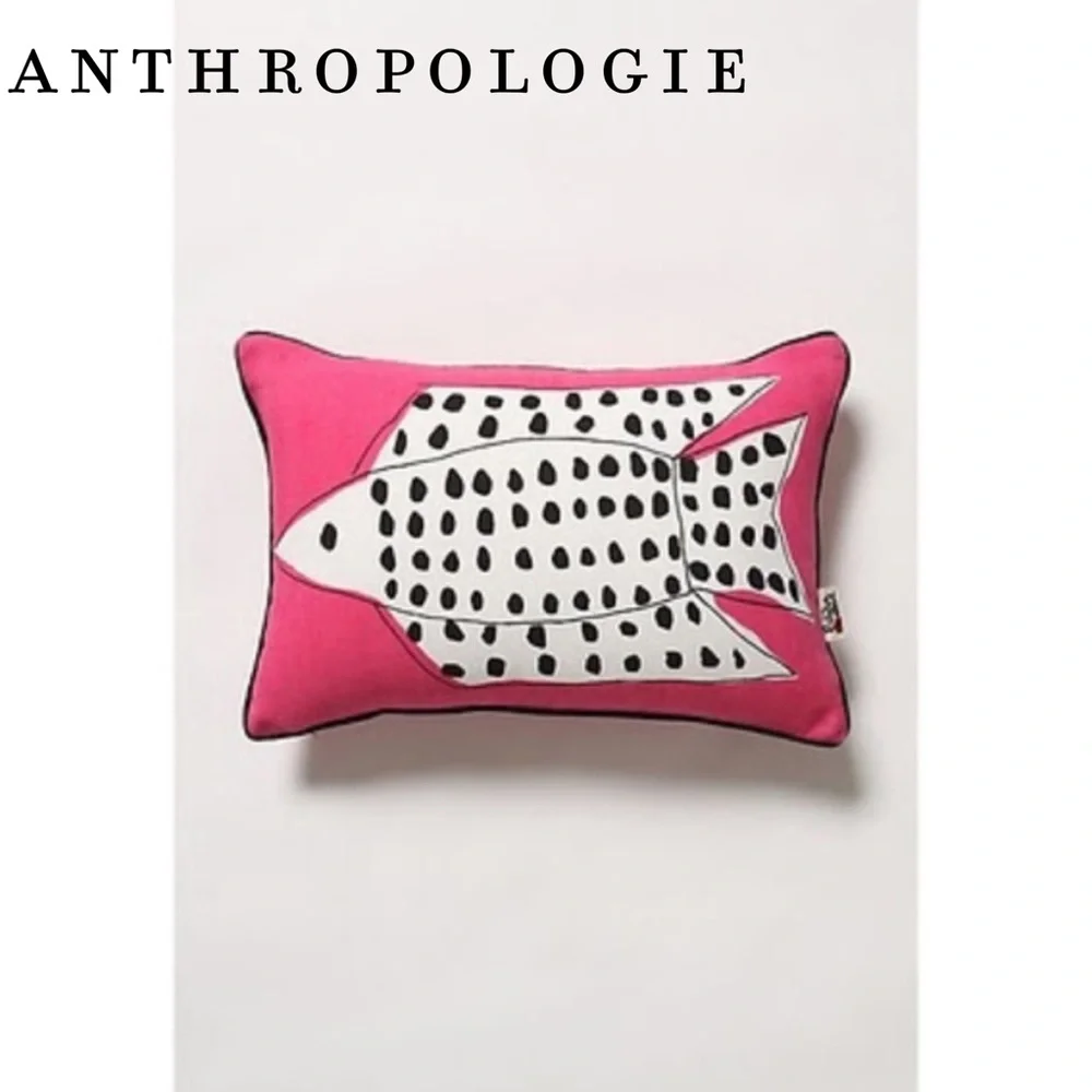 Anthropologie We Love Vera Freckled Fish Pillow